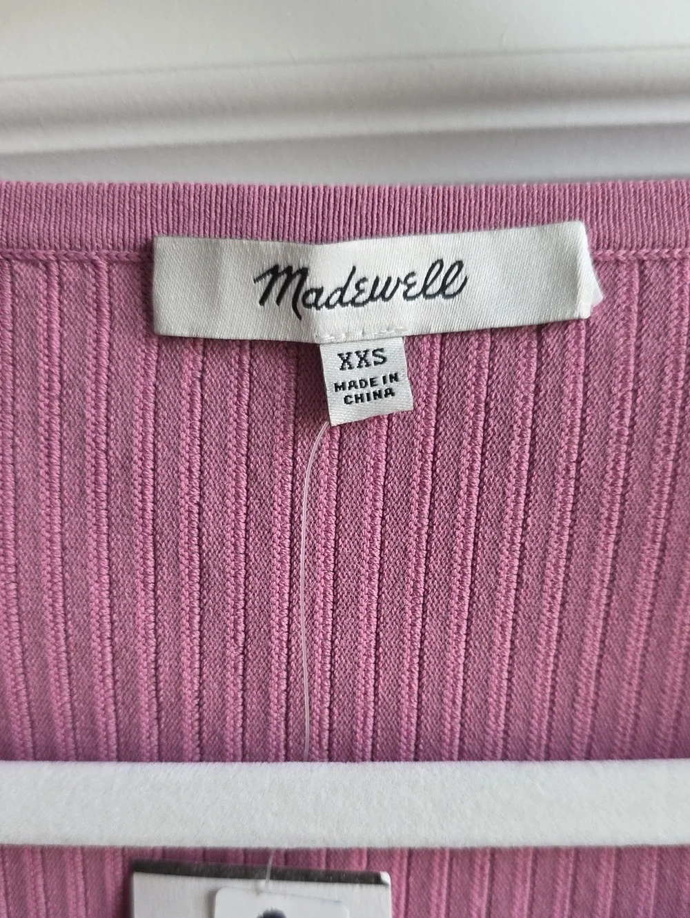 Madewell Ribbed Scoop Neck Short Sleeve Top - Pink Mauve XXS G194